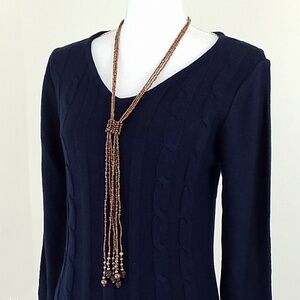 Custom Made Bronze Tone Long Adjustable Necklace.